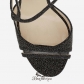 Jimmy Choo Black Pixelated Leather with Plexi Sandals 100mm BSJC3854061