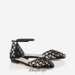 Jimmy Choo Black Suede Pointy Toe Shoe Sandals with Crystal Studs BSJC2700592