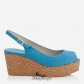 Jimmy Choo Robot Blue Suede with Lasered Cork Covered Wedges 50mm BSJC6911628