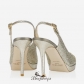 Jimmy Choo Champagne Glitter Fabric Platform Sandals100mm BSJC0328508