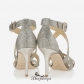 Jimmy Choo Champagne Glitter Fabric Sandals 85mm BSJC7650205
