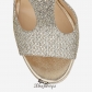 Jimmy Choo Champagne Glitter Fabric T-Bar Sandals 120mm BSJC2547433