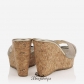 Jimmy Choo Champagne Metallic Mini Print Leather Cork Wedges 95mm BSJC6610522
