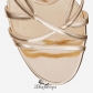 Jimmy Choo Champagne Mirror Leather Strappy Sandals 100mm BSJC4057321