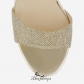 Jimmy Choo Gold Lame Glitter Fabric Wedge Sandals 100mm  BSJC2740058